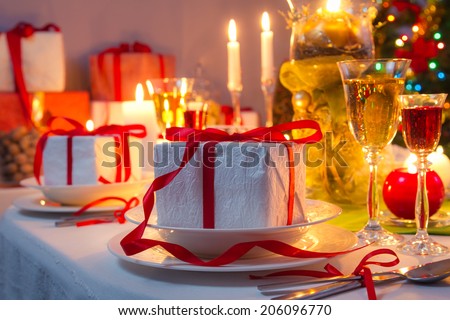 Christmas Eve dinner by candlelight