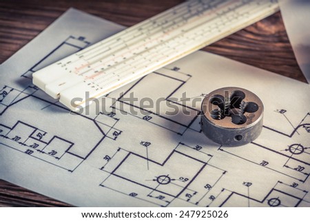 Milling cutter, slide rule and mechanical scheme