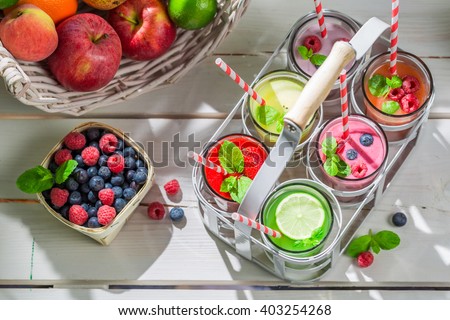 Healthy cocktail with fresh fruits