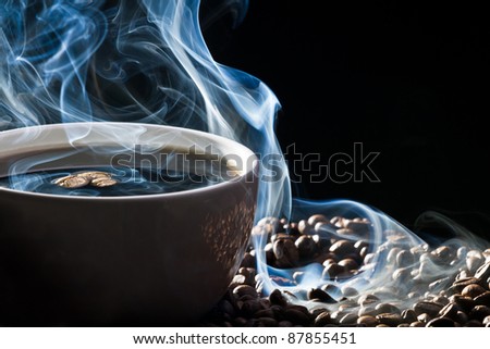 Blue smoke and roasted coffee