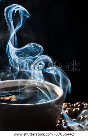 Strange blue smoke taking away from coffee