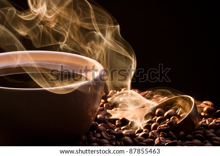 Golden smoke and roasted coffee