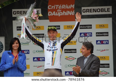 GRENOBLE, FRANCE - JUNE 8: Professional racing cyclist Tony Martin winner of third stage time trial of UCI WORLD TOUR 