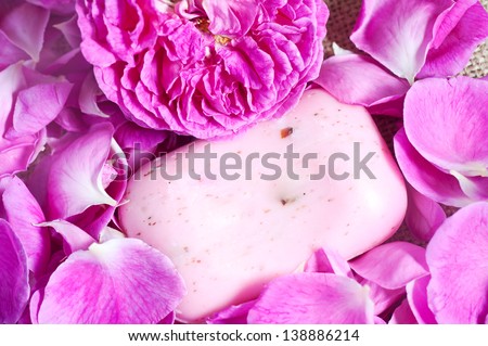 natural soap from rose petals