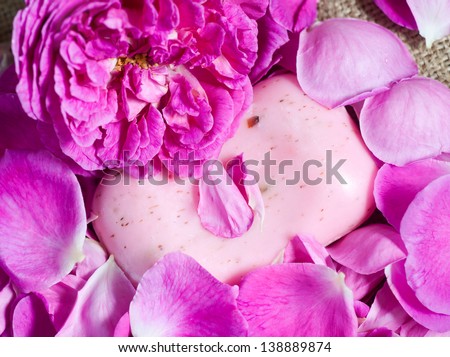 natural soap from rose petals