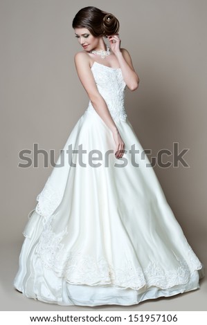 Wedding dresses in white