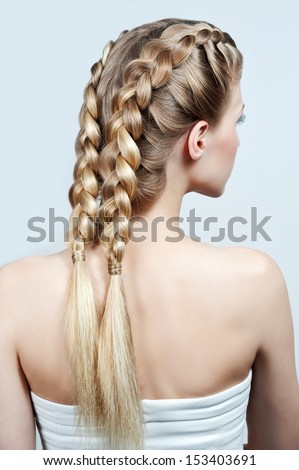 Blond Woman With Braid Hairstyle
