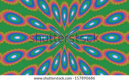 Bright and funky original fractal design, abstract psychedelic art, spring garden