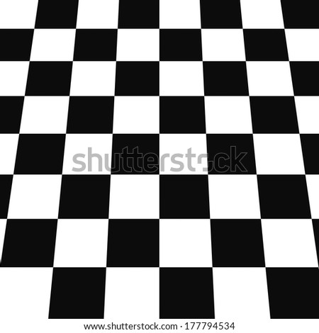 3D digital render of a seamless black and white checkered board