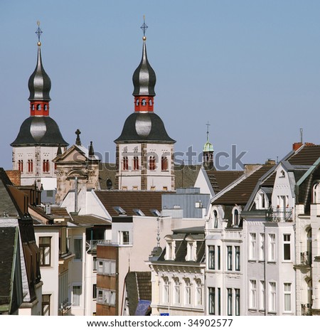 Old city buildings in the center of Bonn, Germany