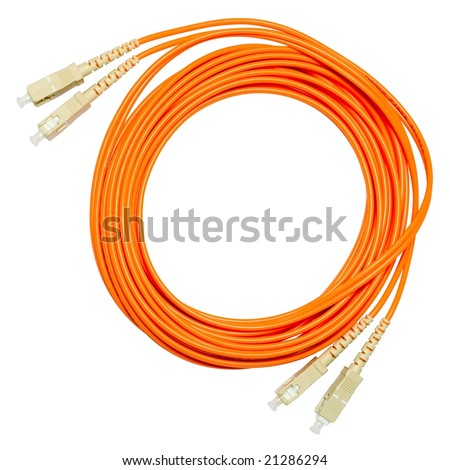Ethernet Optical Fiber on Multimode Optical Fiber Patch Cord Sc Sc Duplex Stock Photo 21286294