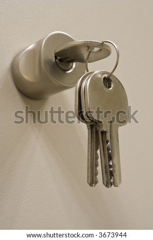 Key on lock with spare keys