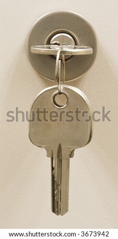Key on lock. Space on the other key for your text