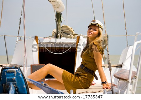 a young girl on the deck yacht