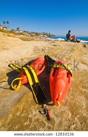 Lifeguard rescue cans (buoys), San Diego beach