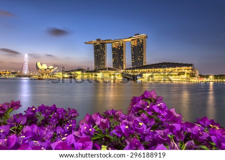 SINGAPORE - JUNE 25, 2015: Marina Bay Sands hotel at Morning Singapore.
