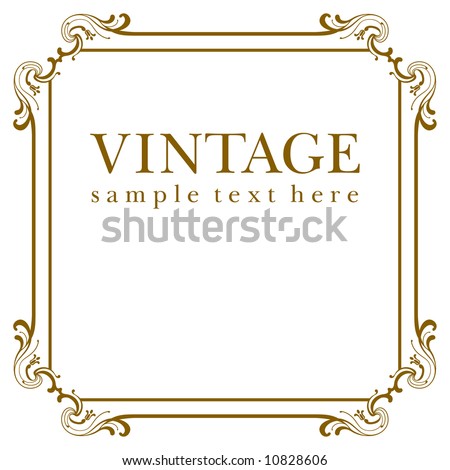 Stock Vector on Vector Vintage Frame   Stock Vector