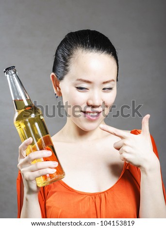 woman in a beer tent