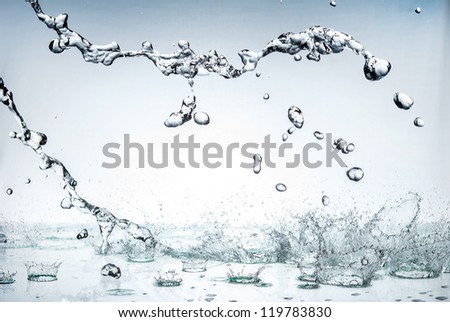 The splash splashing in the white background