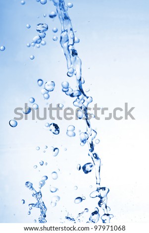 Stylish water splash. Isolated on white background