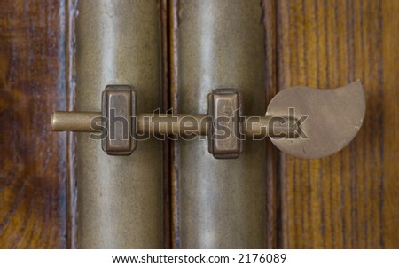 wooden cabinet barred shut