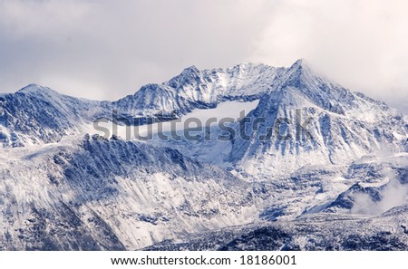 snowy mountains - coastal range near whistler in british columbia, canada