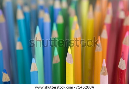 lots of colorful pencil crayons - background