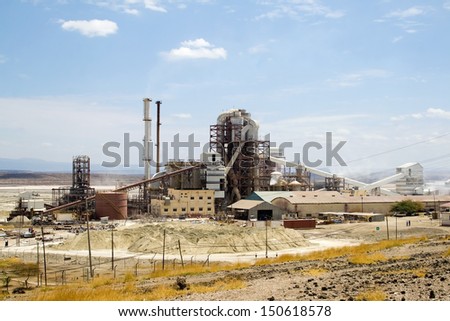 Soda factory near saline pan, Africa