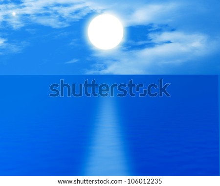 Moon and sea