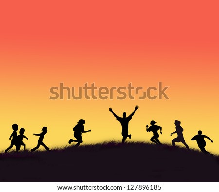 running in sunrise field