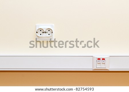 rj45 socket and the socket 220 on the office wall