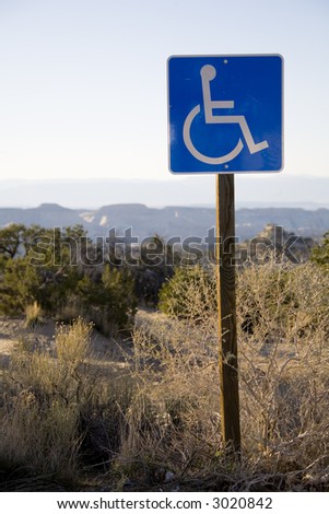 Handicap sign in the desert southwest