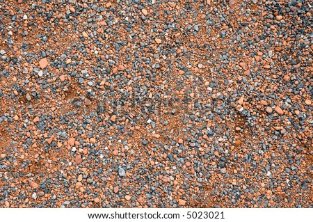 Pavement made from crushed granite and brick.