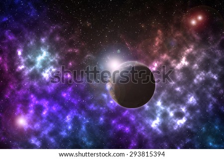 Planet on multiple star system - Elements of this image furnished by NASA