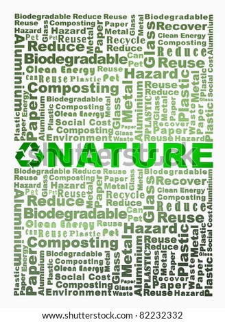 Recycle words related including paper, glass, metal, reuse, reduce and others.