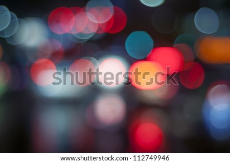 Beautiful background on dark, out of Focus Lights during the Night.