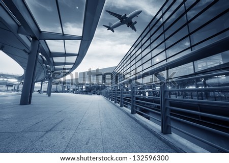 the scene of airport building in shanghai china
