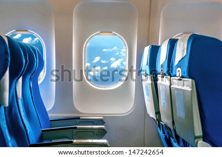 Empty Aircraft Seats And Windows.