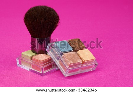 makeup brush with powders