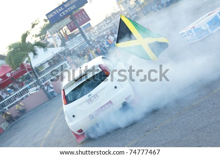 PORT OF SPAIN - APRIL 3: Action during the Trinidad and Tobago 2011 Motor Car Rally meet April 3, 2011 in Chaguanas, Trinidad & Tobago.  It is the largest motor sport event in the country.