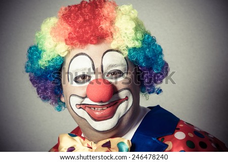 Portrait of a smiling clown