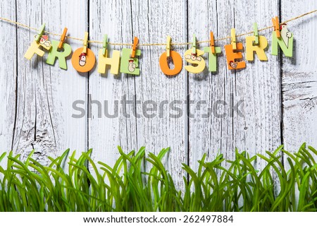 Background for Easter with german text. Happy Easter