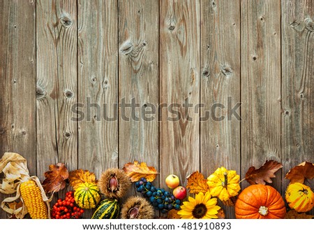 Colorful autumn border for Halloween and Thanksgiving