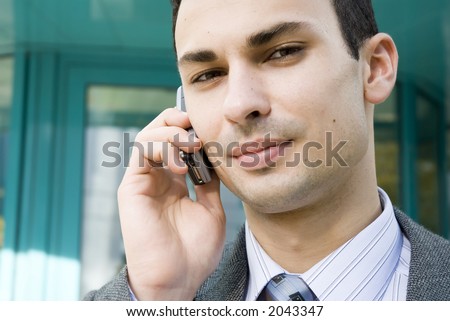 young businessman on a cellphone