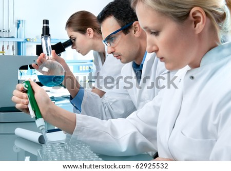group of students working at the laboratory