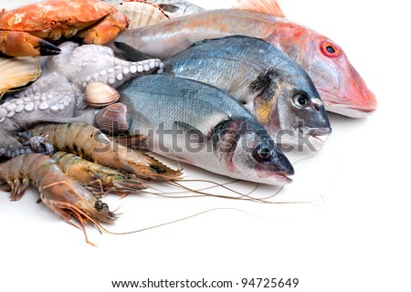 Fresh catch of fish and other seafood