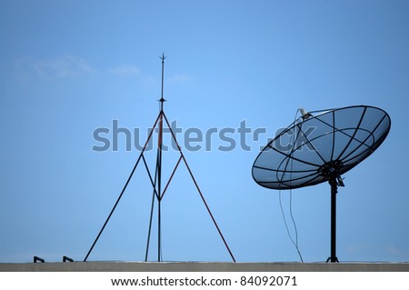 Satellite dish with Lightning rod
