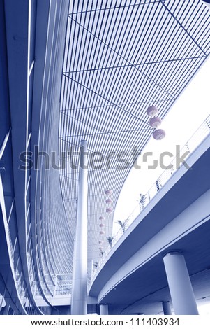 The roof of the building, in the lobby of the Airport Exterior