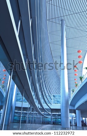 The roof of the building, in the lobby of the Airport Exterior