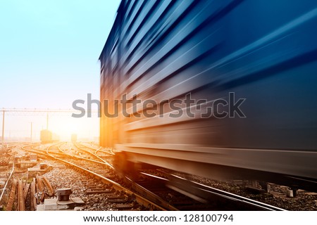 Freight train motion blur